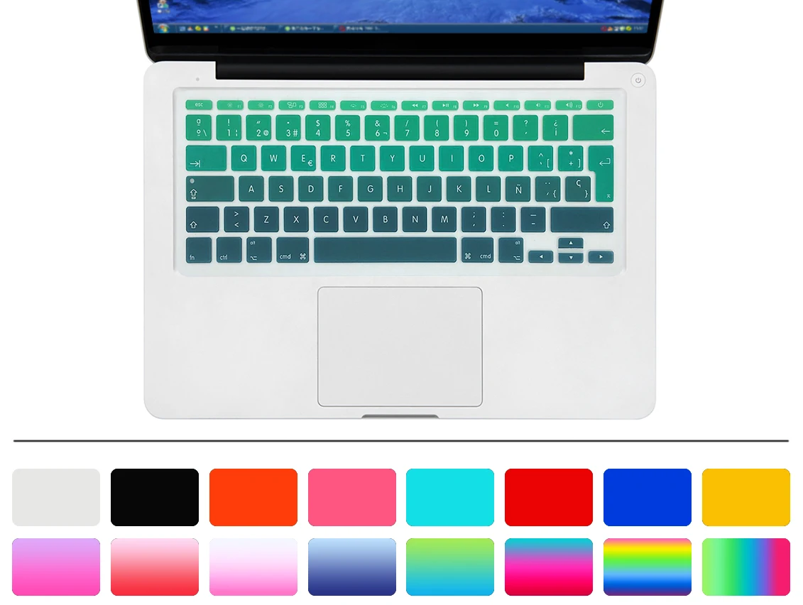 Ультратонкая Радужная силиконовая испанская клавиатура HRH EU защита кожи