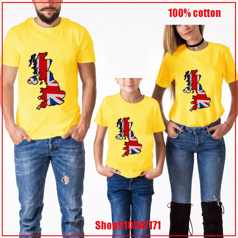 Great Britain UK Flag Map boys summer clothes matching mother daughter kids girls 8 to 12 children girl | Мать и ребенок