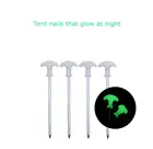 Оцинкованная не ржавчина Кемпинг семья флуоресцентный свет резьбовые палатки колышки для палатки Подходит для альпинизма на открытом воздухе Пешие прогулки 4 шт в комплекте
