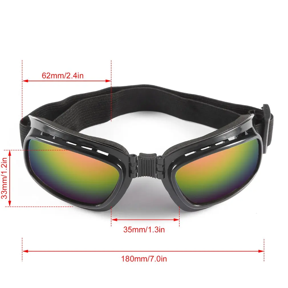 

Hot Adjustable Elastic Band Folding Vintage Motorcycle Glasses Windproof Dustproof Ski Goggles Off Road Racing Eyewear Glasses