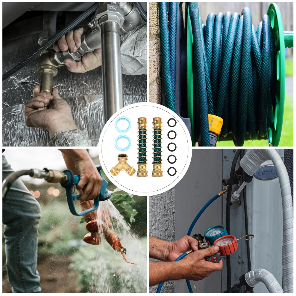 

11pcs Brass Garden Hose Splitter Two Way Garden Hose Connector for Home Garden