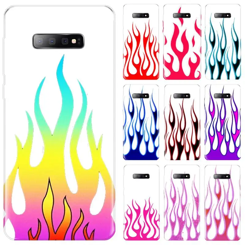 

Fashion Red Flames Fitted Phone Case For Samsung Galaxy S5 S6 S7 S8 S9 S10 S10e S20 edge plus lite Cover Shell Funda