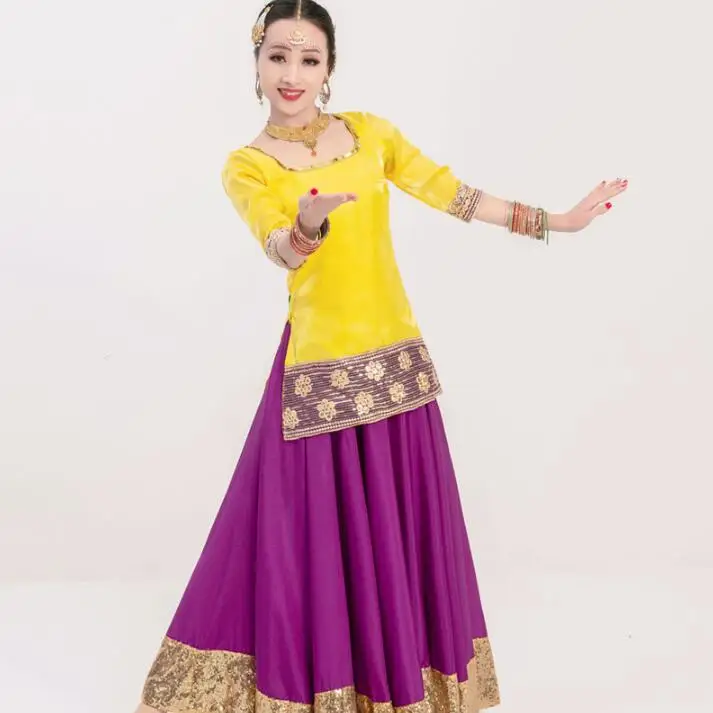 Женское платье из хлопка и сари в индийском стиле для танцевальных представлений