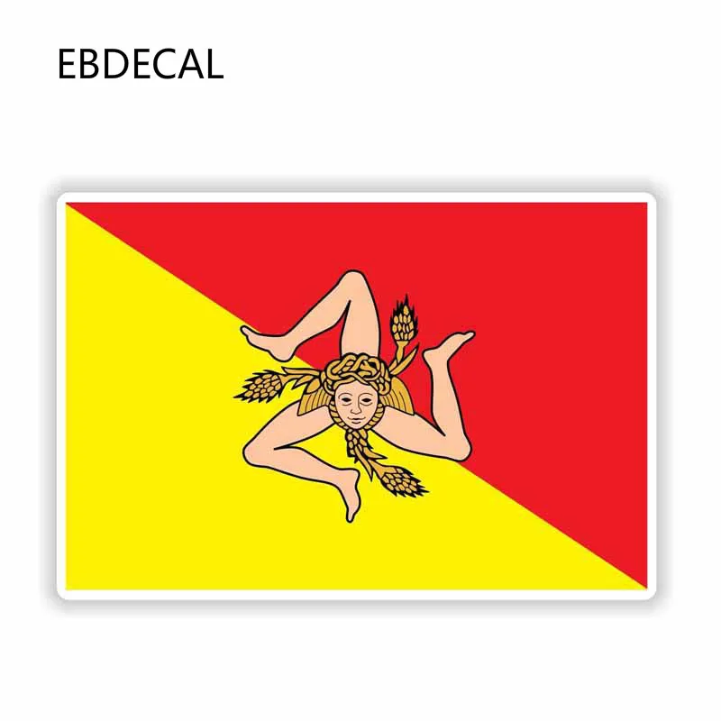 Ebdeckle Sicilia Sicily итальянский флаг для Авто/бампер/окно/наклейка на стену наклейки DIY
