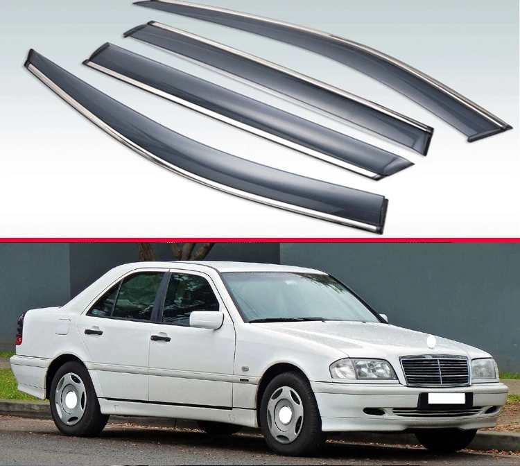 Для Mercedes Benz W202 Пластик внешний козырек Vent Оттенки окна Защита от солнца Дождь