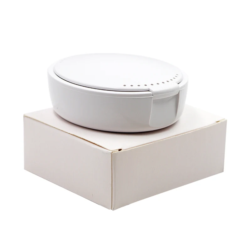2pcs Dental False Teeth Storage Box Plastic Denture Case Organizer Bath Boxes with mirror |