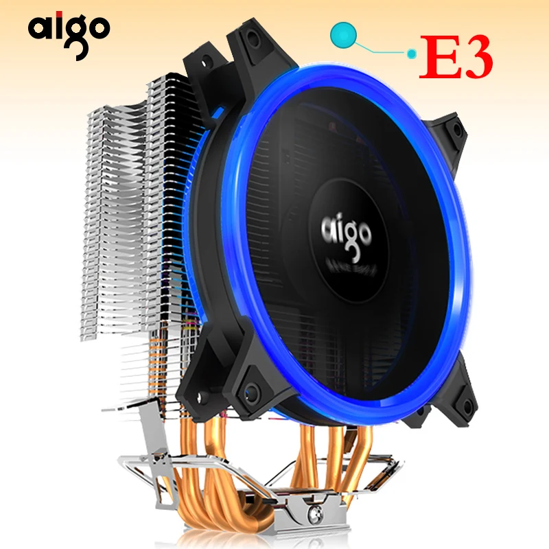 DarkFlash AIGO E3 радиатор процессора 120 мм 4pin Вентилятор охлаждения процессора ПК тихий 4 тепловые трубки кулер процессора для AMD Intel 775 1150 1151 1155 1366