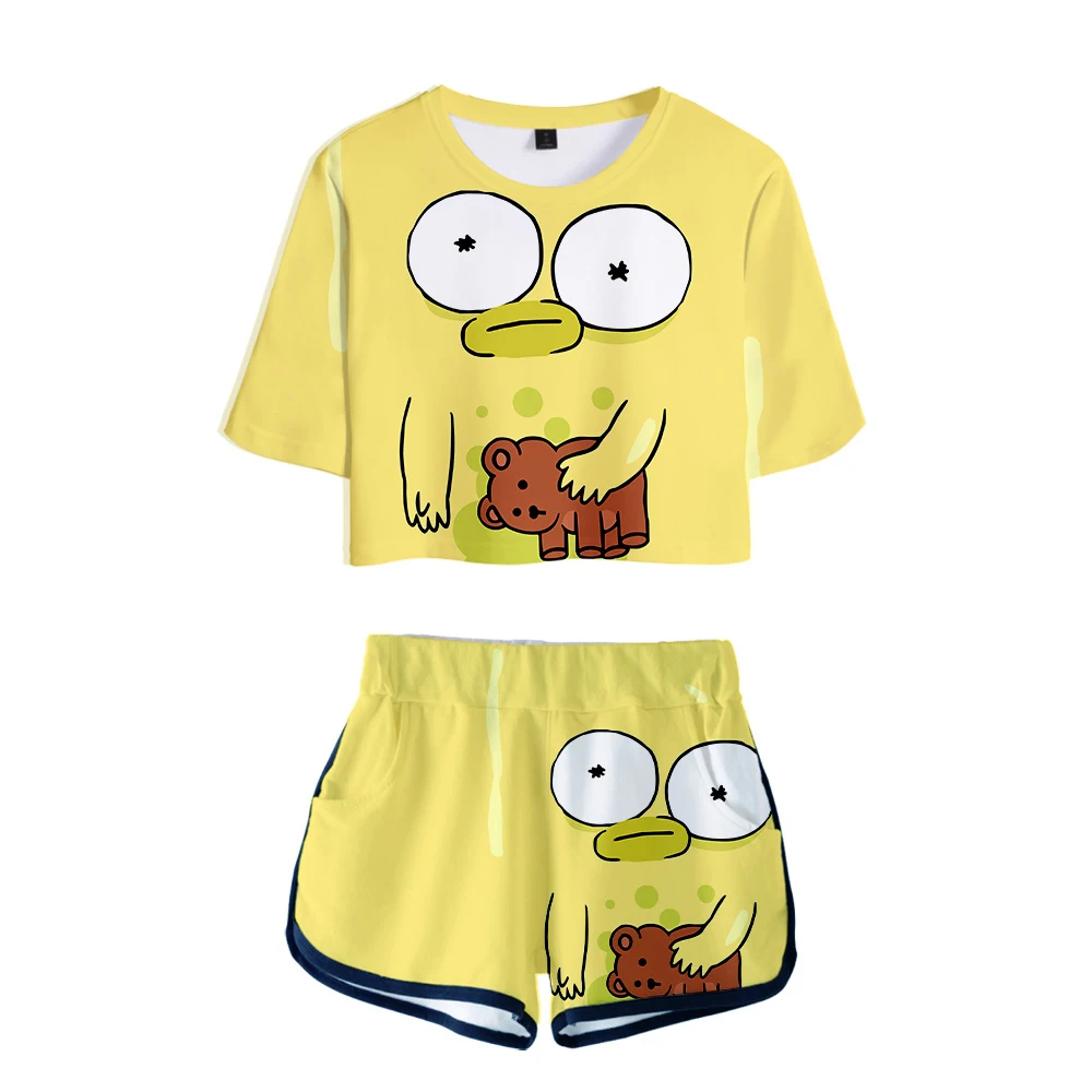 

Solar Opposites New Cartoon Movie Kawaii Funny Print 3D Two Pieces Sets Women Casual T-Shirt+Shorts Clothes Korvo Terry Shorts