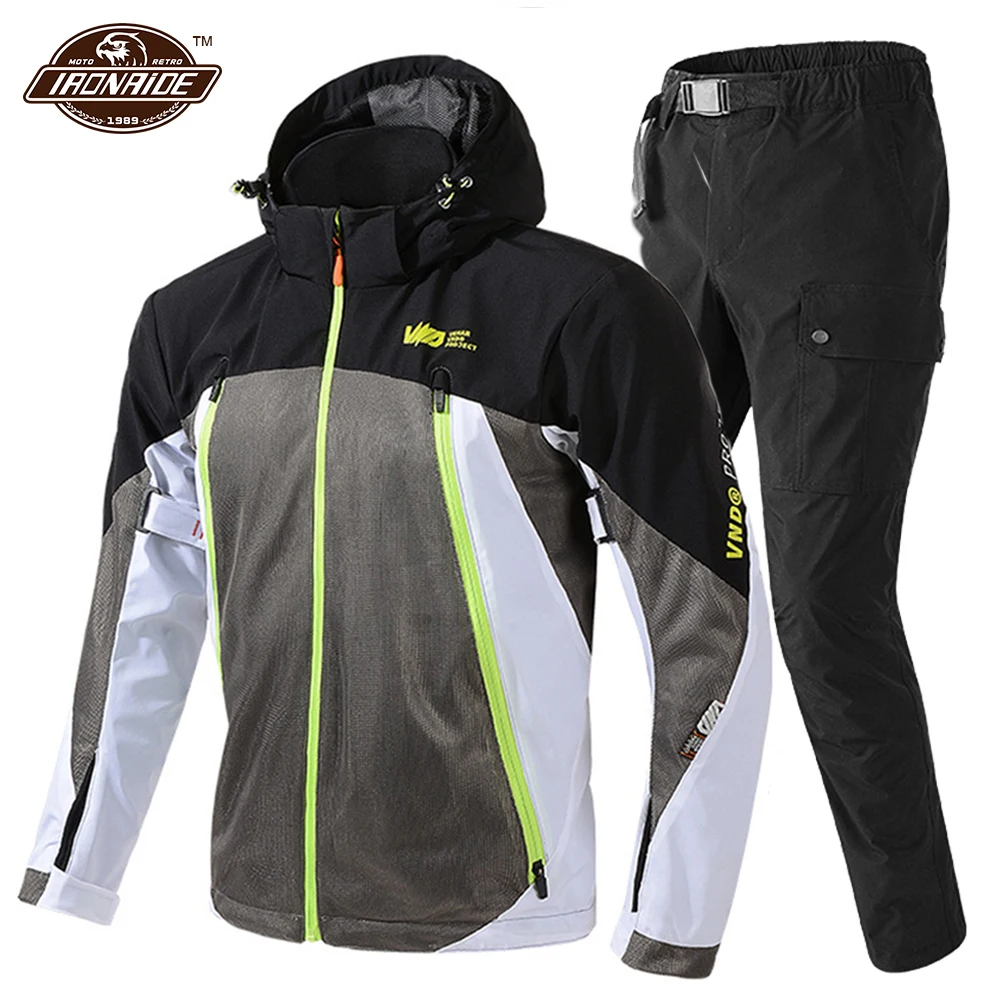 

Summer Motorcycle Jacket Man Motocross Jacket+pants Breathable Moto Suit Motocross Racing Riding Set 3 Colour S-5XL