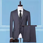 PAULDSM, новое официальное платье для мужчин, 3 предмета, приталенный пиджак + брюки + жилет, Свадебный мужской костюм, высококачественный классический деловой мужской костюм
