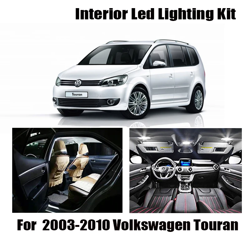 14 шт. белые светодиодные лампы для салона автомобиля 2003 2009 2010 Volkswagen Touran 1T1 1T2 Карта