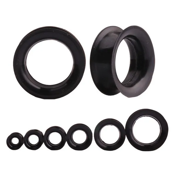 Черные акриловые ушные конусы 30 шт./лот с силиконовой заглушкой туннели для ушей