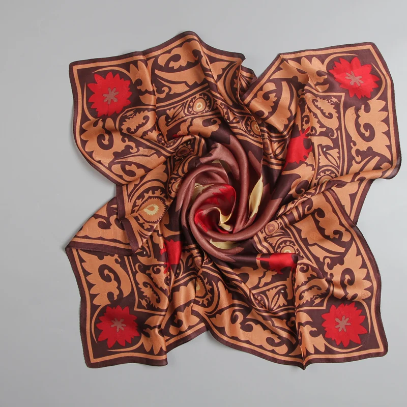По выгодной цене! Женский 100% чистый шелк 12 мм с принтом большой квадратный шарф