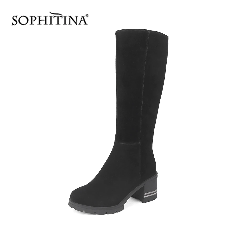SOPHITINA/Новые сапоги до колена Высококачественная детская замшевая обувь в полоску