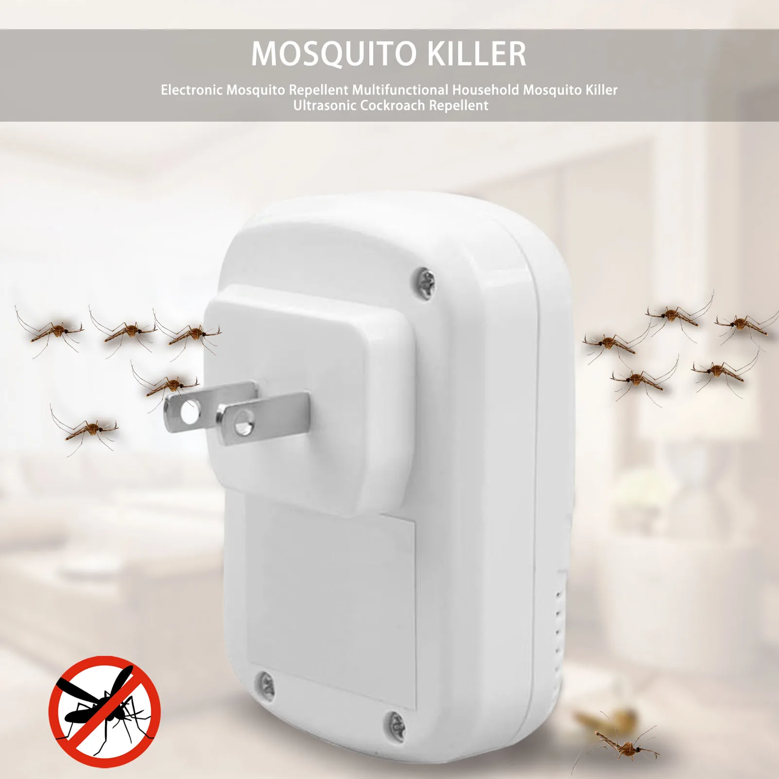 

Ultrasonic Mouse Cockroach Repeller Electronic Mosquito Killer Indoor Insect Rat Reject Pest Control