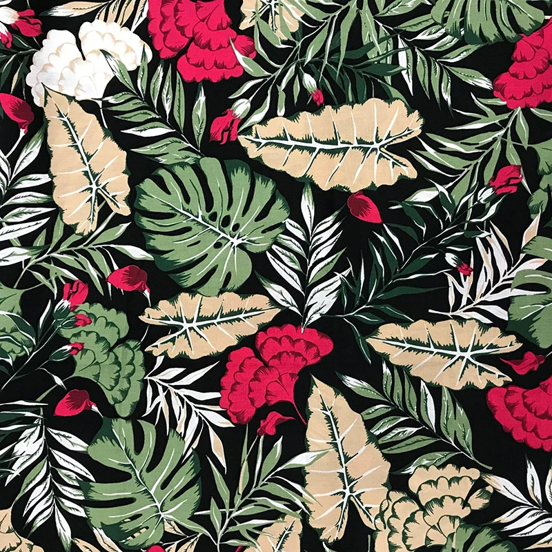 Гавайский пляж растения цветочный принт хлопок Поплин Ткань одежда рубашка юбка