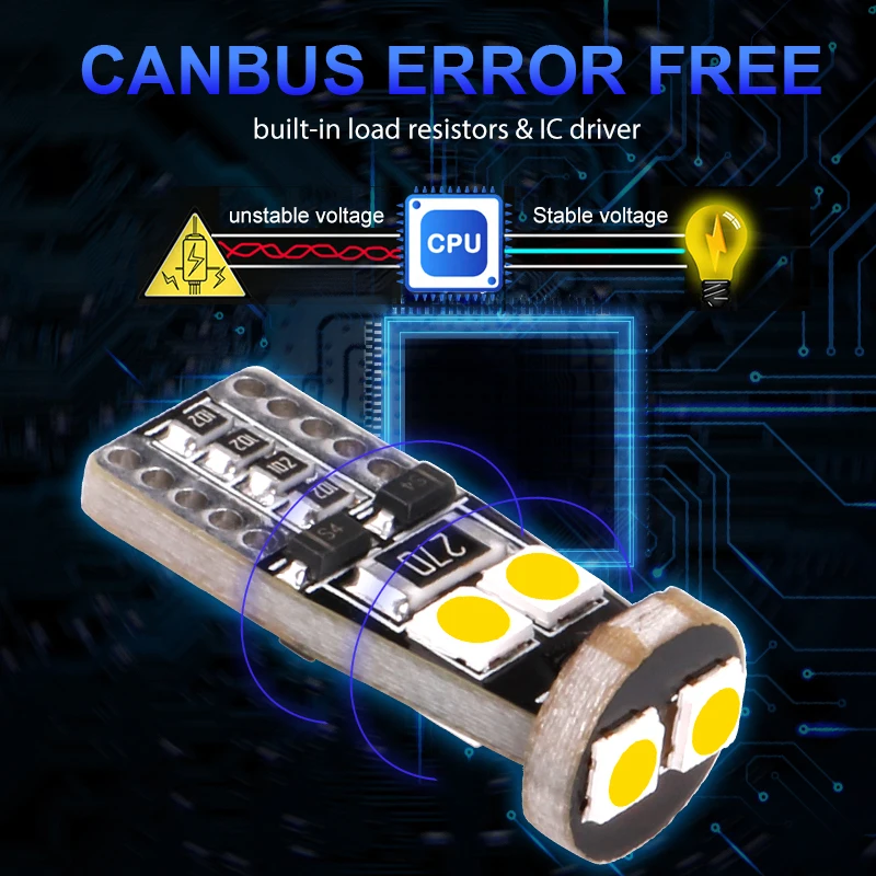Hlxg 2 шт. T10 W5W без ошибок светильник лампочка 6SMD 3030 чип независимых светодиодные