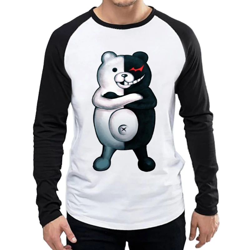 Мужская футболка с логотипом Danganronpa белая длинным рукавом и триггером одежда для