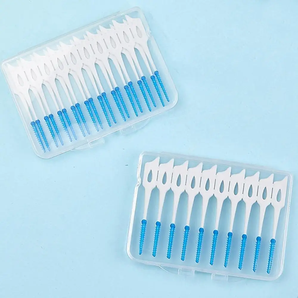 20 шт. Силиконовые Зубные нить для чистки полости рта|Держатель зубной нити| |