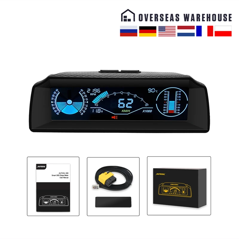 Автомобильный Инклинометр AUTOOL X90 транспортир с углом наклона и широтой долготы