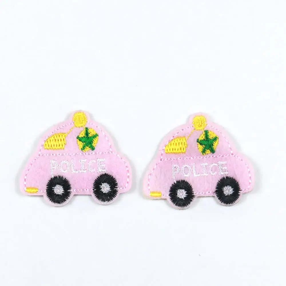 10 шт. нашивки с рисунками из мультфильмов Розовая вышивка полицейской машины