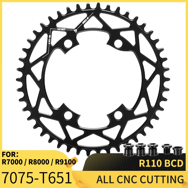 

PASS QUEST 4-Claw Road Bike Hollow Chain Wheel 110mm BCD For R7000 R8000 R9100 Ultegra Wide Narrow Chainring Crankset Parts
