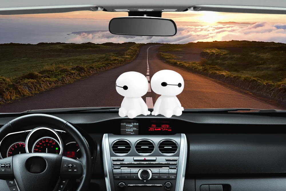 Автомобиль орнамент робот Baymax качающаяся голова фигурка кукла автомобиль Интерьер приборной панели декор кивая украшения Симпатичные авто аксессуары