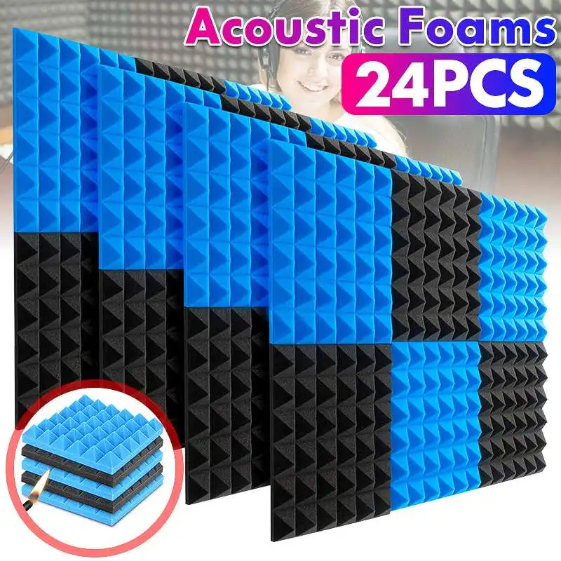 

Звукоизоляционная пена, Звукопоглощающая настенная панель 30x30x5 см, 24 шт.