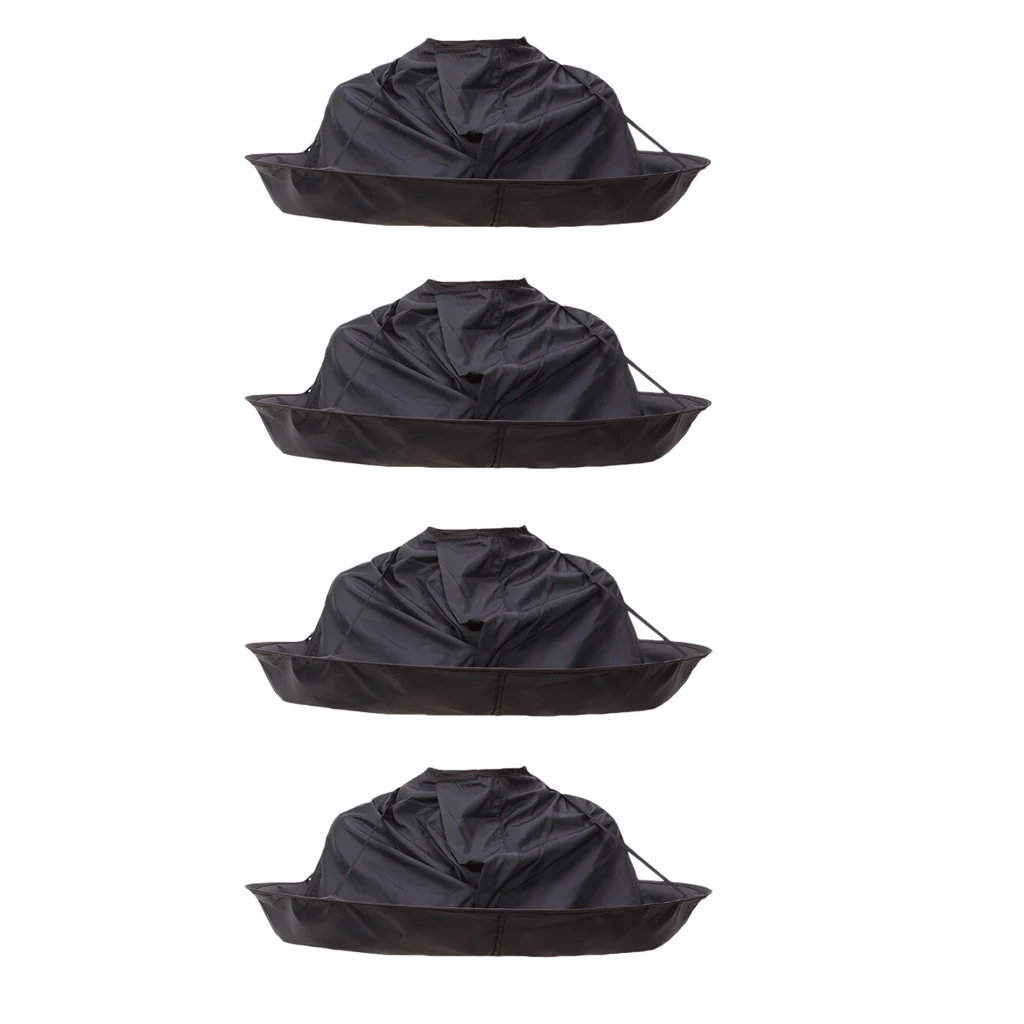 

4x Pro Hair Cutting Cape Hair Catcher Hairdressing Umbrella Cloak Kit Black