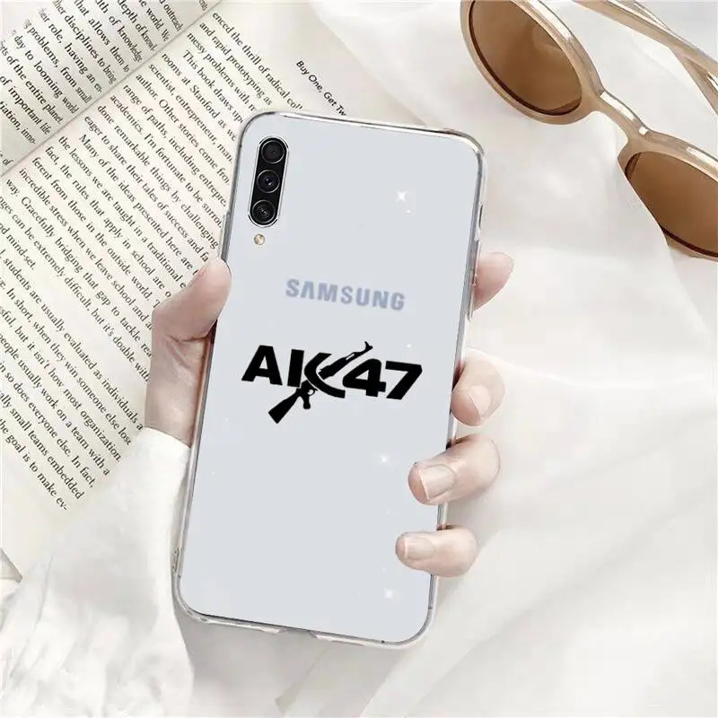 

AK47 Gun Coque Simple black Phone Case Transparent for Samsung A71 S9 10 20 HUAWEI p30 40 honor 10i 8x xiaomi note 8 Pro 10t 11