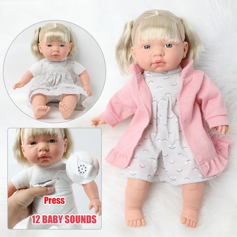 16 дюймов моделирование Bebe реборн силиконовая Реалистичная звук 40 5 см кукла