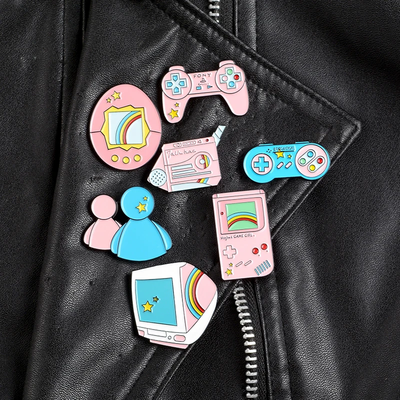 

Game Cartoon Lapel Enamel Fashion Pin Jewelry Pin Lapel Chest Brooches Classic Brooch Pink Badges Classic Brooch Pink Pins