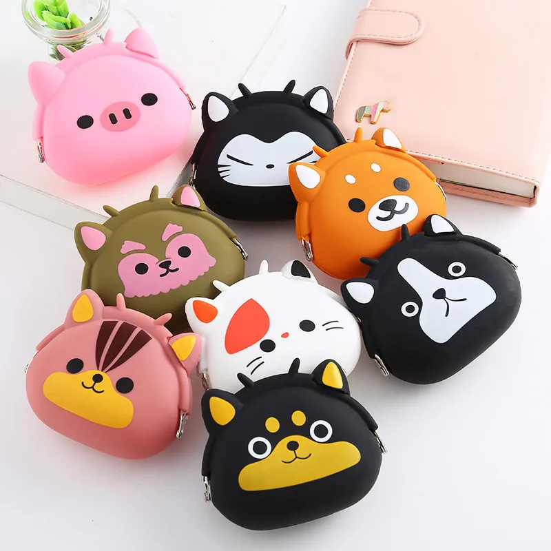 

2021 New Coin Purse Mini Silicone Animal Small Coin Purse Lady Key Bag Purse Children Gift Prize Package Bluetooth Earphone Bags