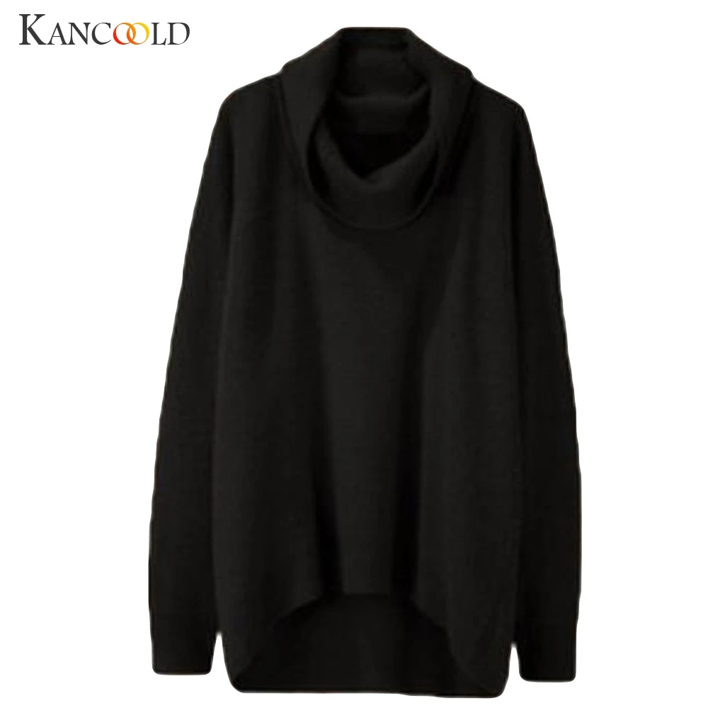 KANCOOLD Long Sleeve Autumn Women Knitteda Loose Solid Color Sweater Pullover Jumper Fashion 2019 Turtleneck Female | Женская одежда