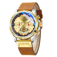 luxury brand mens watch sports leather design waterproof quartz watch fashion casual mens watch