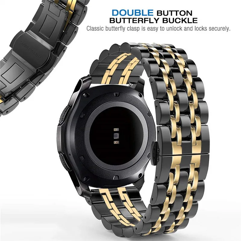 Ремешок из нержавеющей стали для Samsung Galaxy Watch 3 41 мм 45 46 42 браслет Active2 40 44 Amazfit GTR 22 20