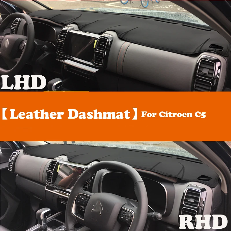 Leather Dashmat Accessories Car-Styling Dashboard Covers Pad Dash Mat Sunshade For Citroen C5 Aircross 2017 2018 2019 2020