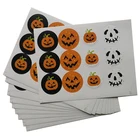 Украшение на Хэллоуин, круглая наклейка сделай сам, печенье, подарок на Хэллоуин, упаковка для конфет, печенья, милая запечатывающая тыква, Мультяшные наклейки