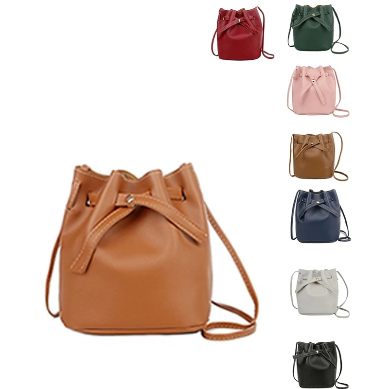 

Женская сумка из искусственной кожи, мессенджер, однотонный саквояж на плечо, дамская сумочка-мешок