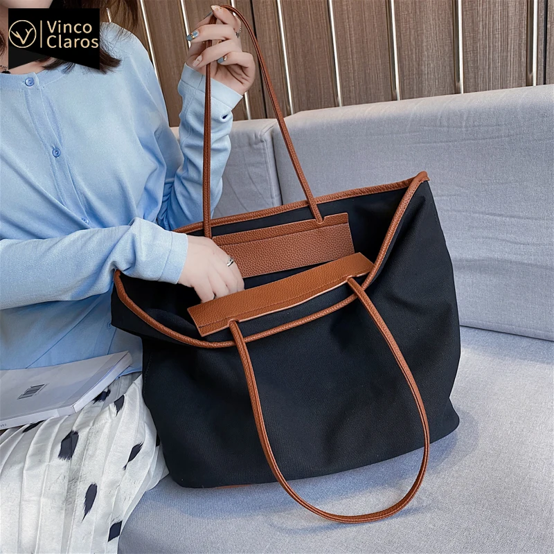 Холщовая Сумка тоут для женщин повседневный вместительный саквояж на плечо