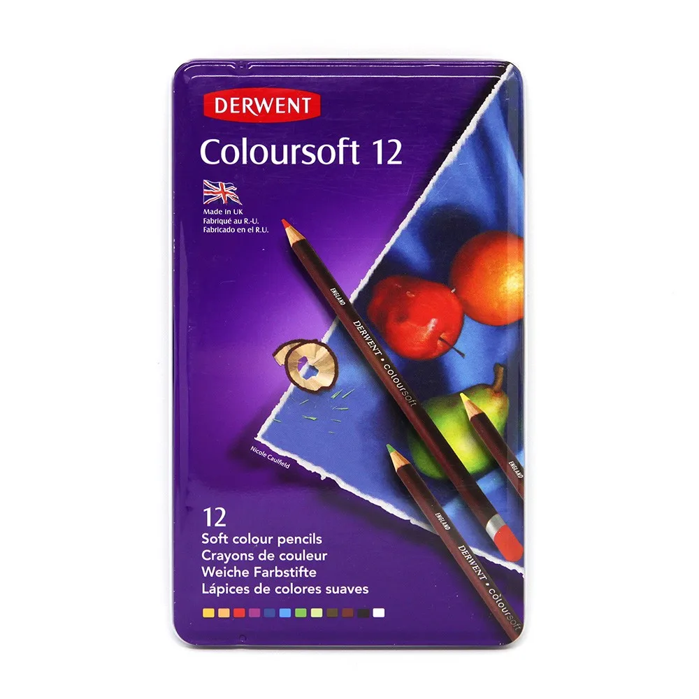 Набор цветных карандашей Coloursoft 12 цветов в металлической упаковке | Канцтовары