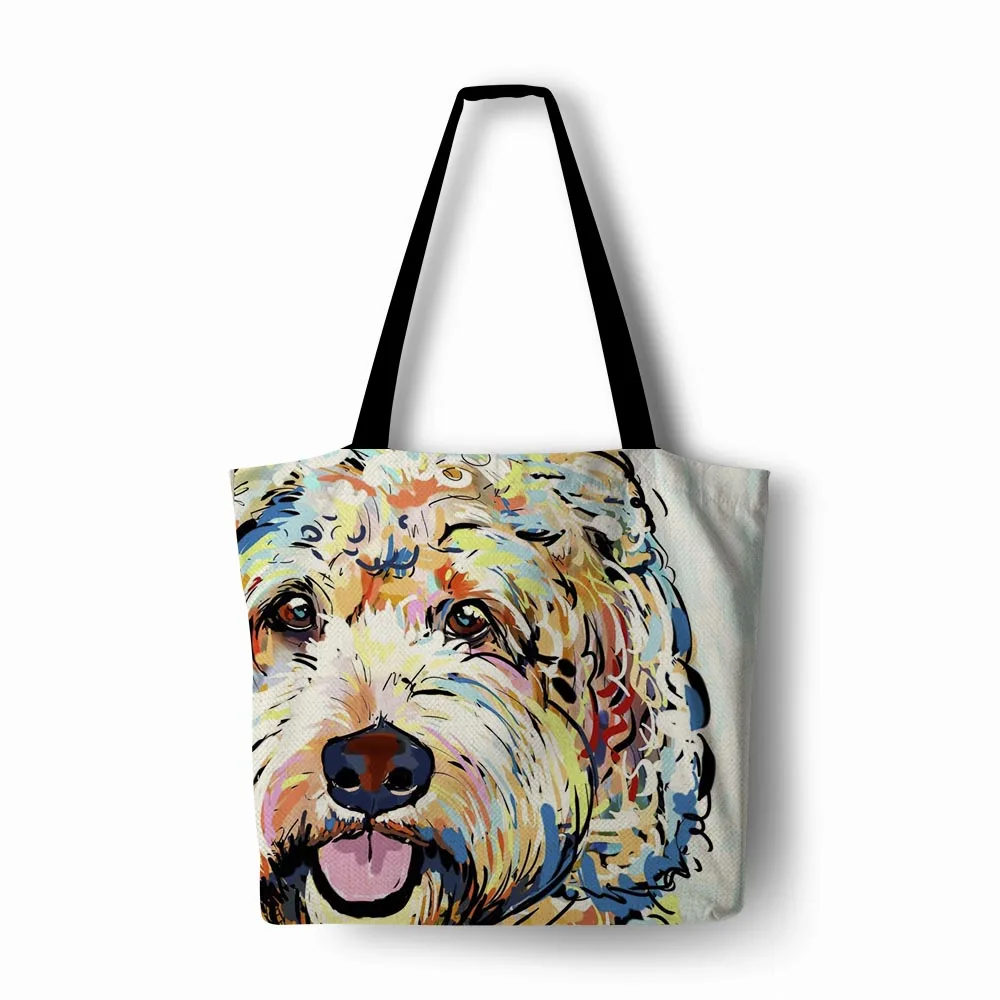 

Женская сумка-тоут для покупок, из льна и полиэстера