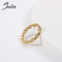 joolim high end pvd symple chain rings for women stainless steel jewelry wholesale
