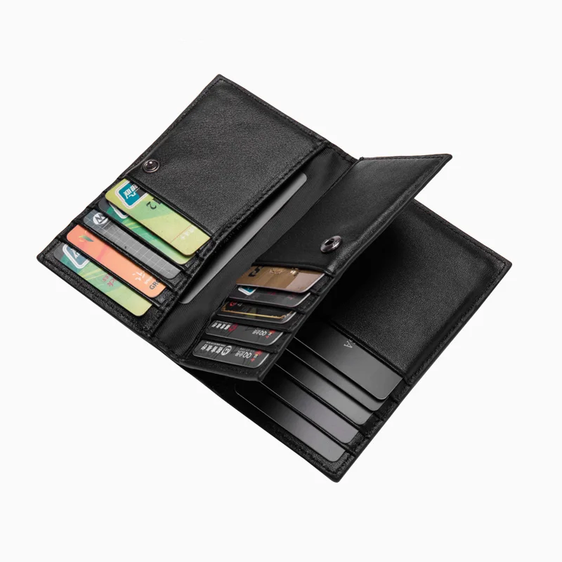 

Sheepskin Woven Card Bag Ladies Multi Card Female Long Men Card Bag Leather Ultra-thin Large Capacity Credit Card