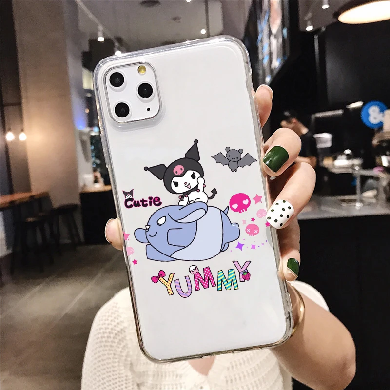 TPU Kuromi милый прозрачный мягкий силиконовый чехол для телефона из ТПУ для iPhone 5 SE 6s 7 8 Plus X XR XS Max 11 11Pro 11Pro Max - Цвет: TPU