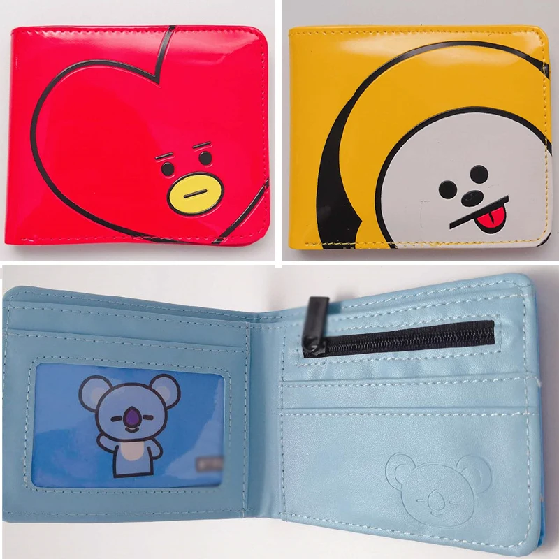 Kpop короткий кошелек Bangtan для мальчиков мультипликационная сумка хранения монет