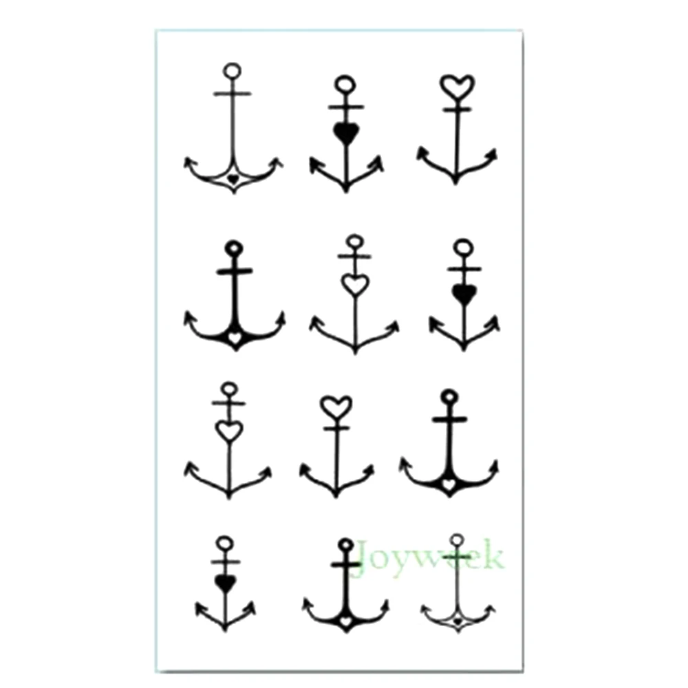 Водостойкая Временная тату наклейка милая маленькая с якорем флэш искусственная