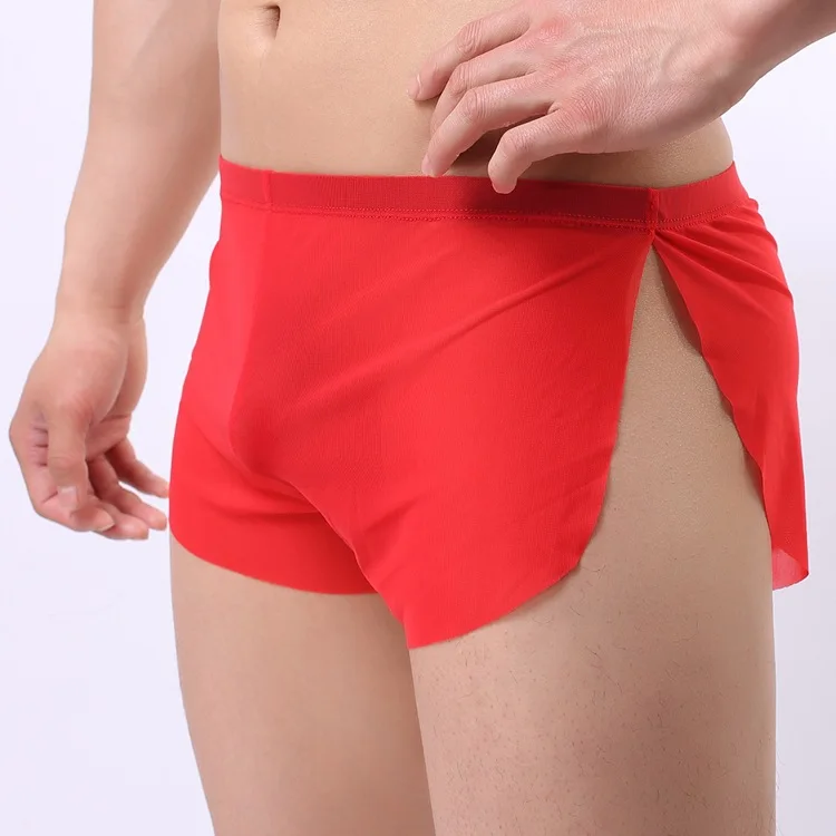 

Men Sexy Thong Underwear ice-silk Mesh Thin&Soft Sexy Gay Sissy Tanga Hombre Jockstrap Penise Bag Breathable Thin Men Underwear