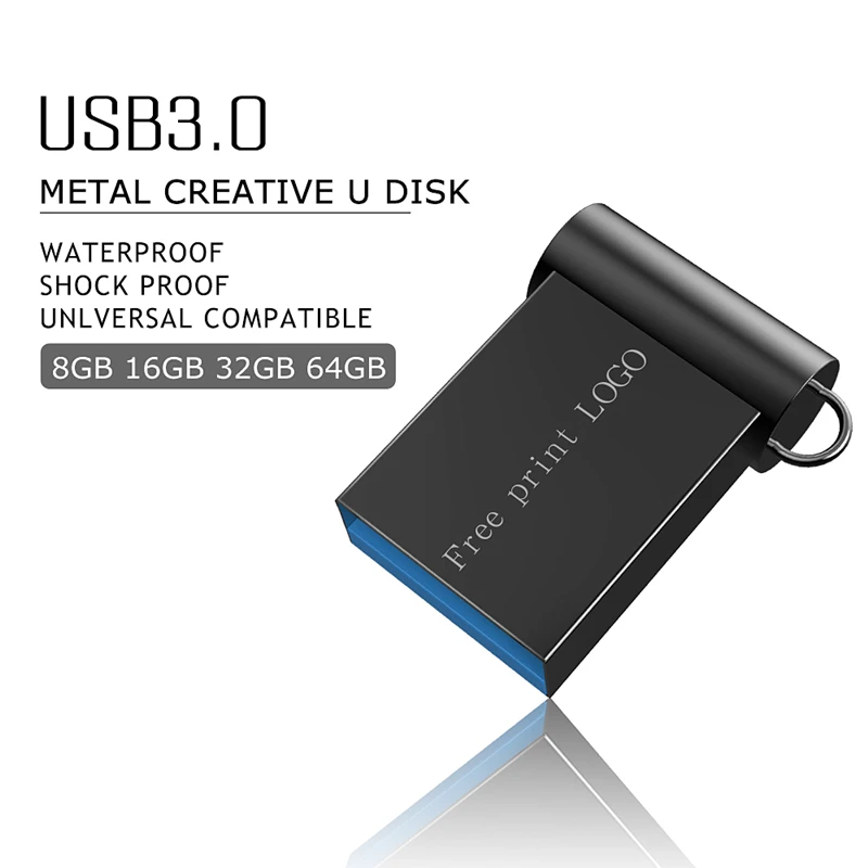 Флеш-карта памяти 32 Гб, супер мини usb 3,0, металлический Usb флеш-накопитель 64 ГБ, 128 ГБ, флеш-накопитель 16 ГБ, флеш-накопитель 8 ГБ, u-диск, бесплатный логотип на заказ