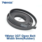 Синхронный ремень синхронизации POWGE GT 3MGT 3GT, 1 метр, открытый, ширина 9 мм, 3GT-9, резиновый шкив 3KC GT3, маленький, обратный, для 3D-принтера